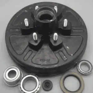 655 Lug 6K Brake Hub 12″ BLK w/bearings seal dust cap and lugs (DRY KIT)