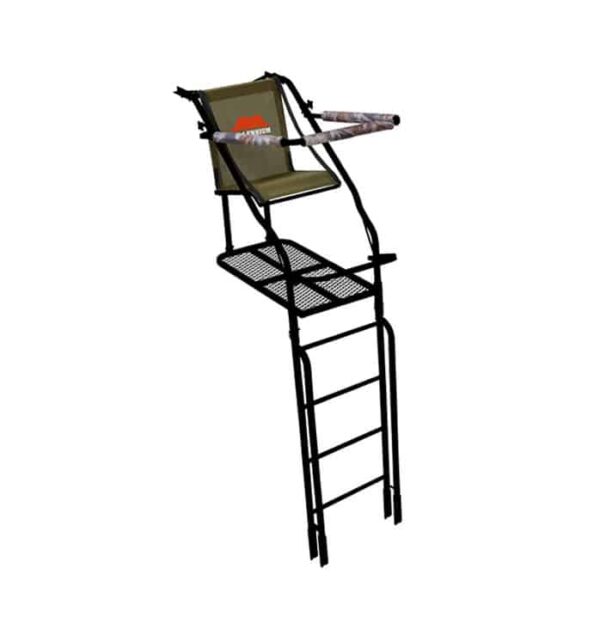 Millennium L_110_SL 21' Single Ladder Stand, w/Large Platform, Safe_Link Safety Line, Padded Shooting Rail, Folding Footrest