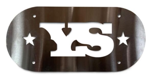 YODER SMOKERS A91544 Stainless Steel YS Counterweight Sign