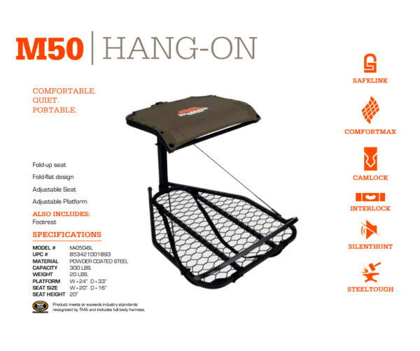 Millennium Tree stands M-050-SL Steel Hang On w/footrest - Image 3