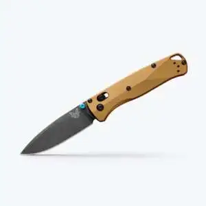 Bugout® Drop-Point Knife – Burnt Brass Aluminum Handle