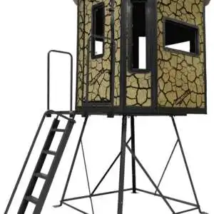BULL XL BOX BLIND W/ ELITE 10' TOWER / STEEL WALL CONSTUCTION / CRACKED MUD CAMO