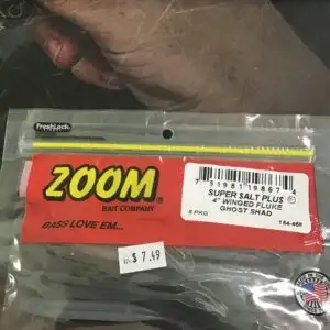 Zoom Winged Fluke 4in Ghoast Shad