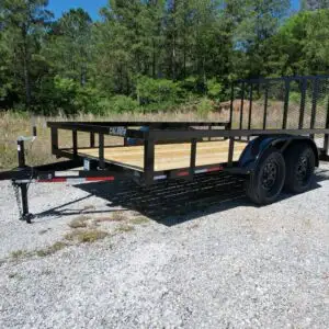 Caliber 6x12 Heavy Duty Tandem Axle Tube Top Utility Trailer with 2' Mesh Sides
