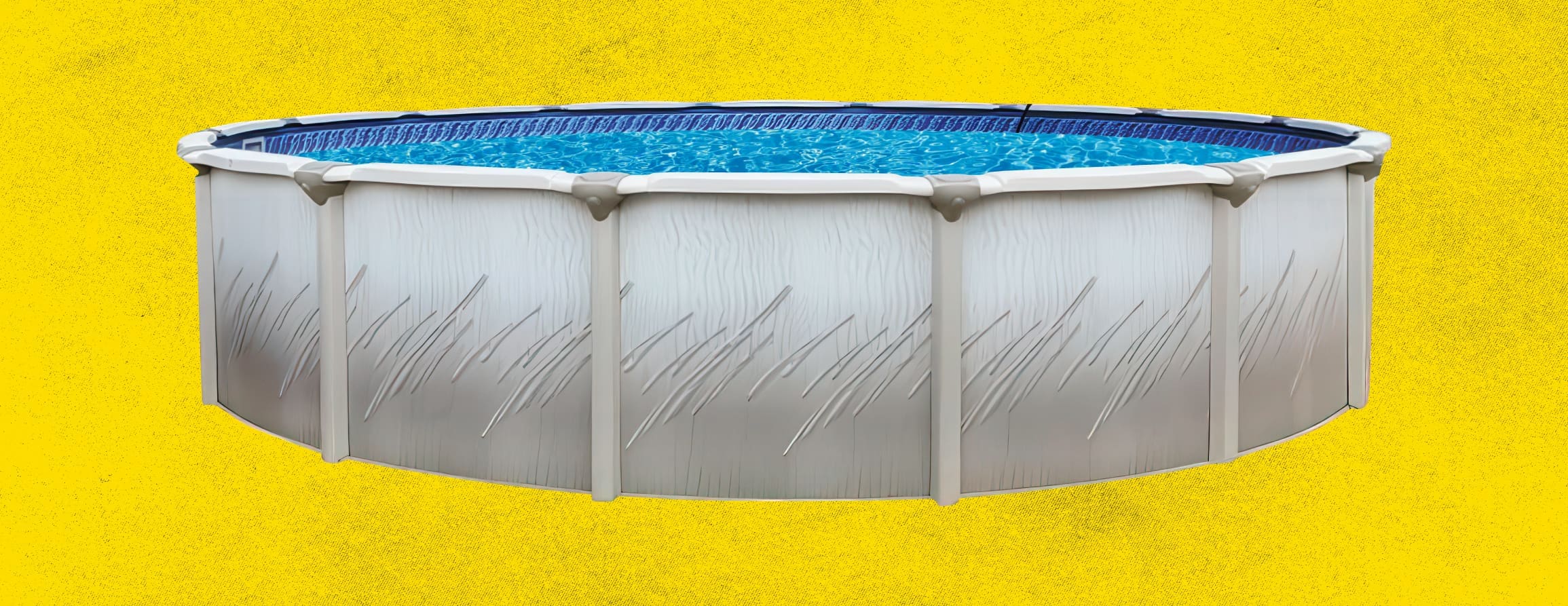 Above ground swimming pool with deck