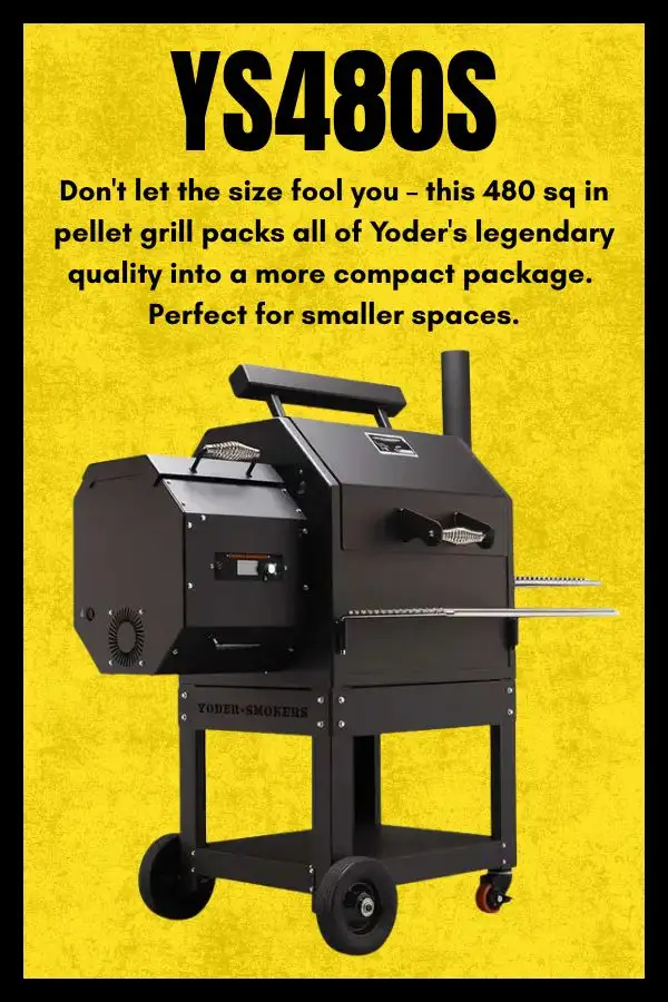 Yoder YS640S pellet smoker in backyard setting